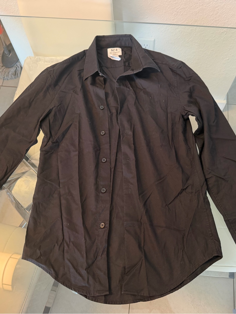 H&M Men's Black Long-Sleeve Button Shirt Jacket